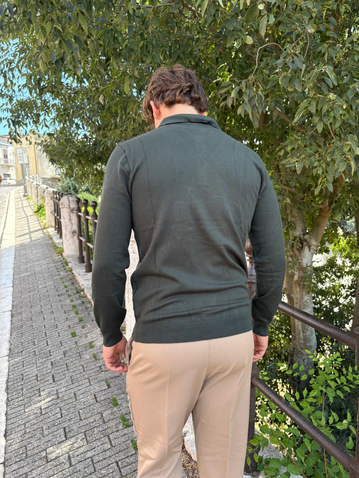 Polo con trecce manica lunga
