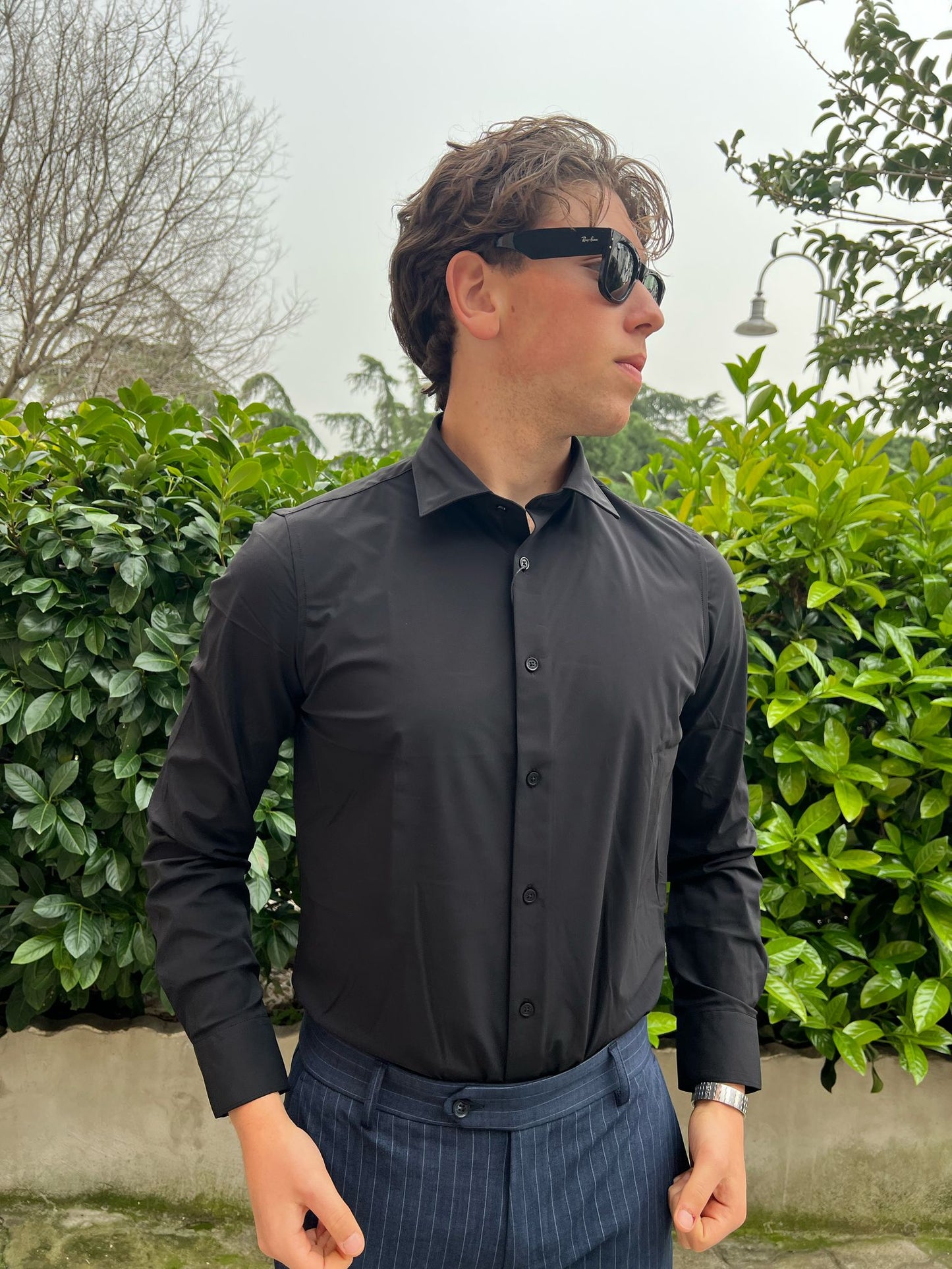 Camicia no stiro uomo slim