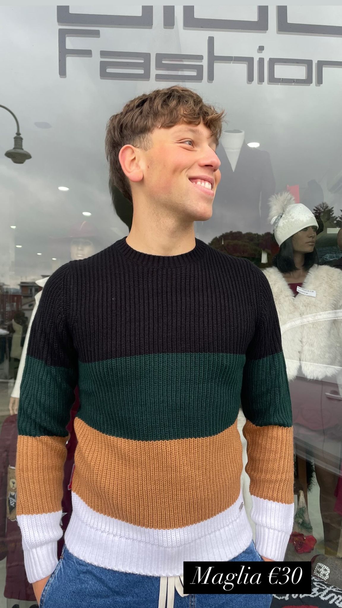 Maglia girocollo a righe