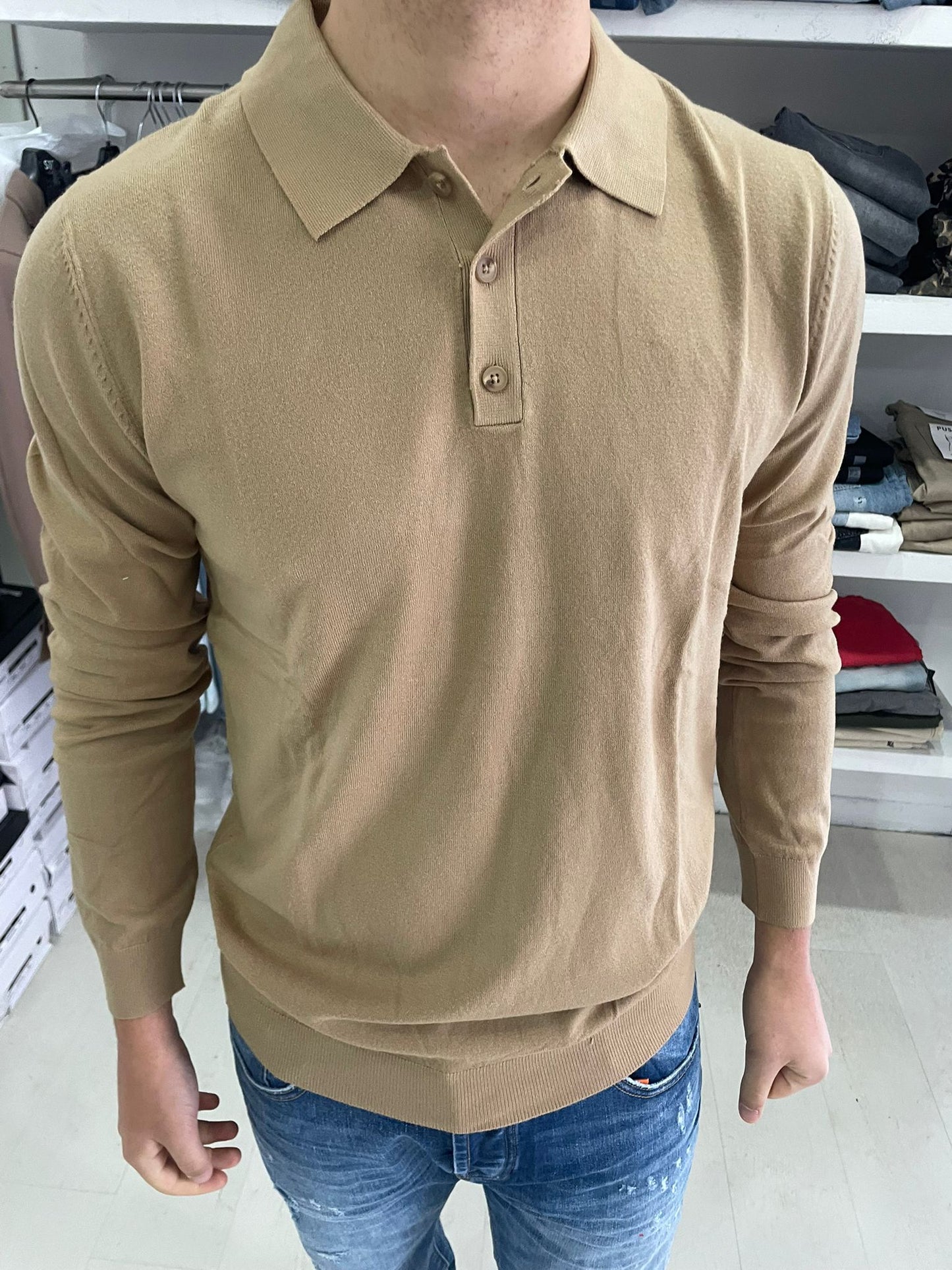 Maglia polo uomo rasata sotto giacca