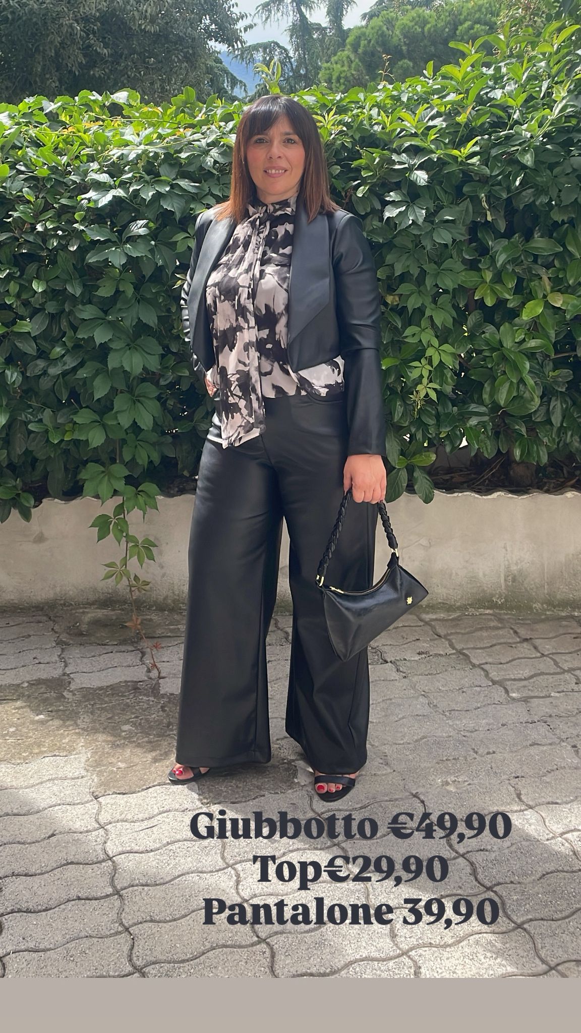 Pantalone palazzo eco pelle