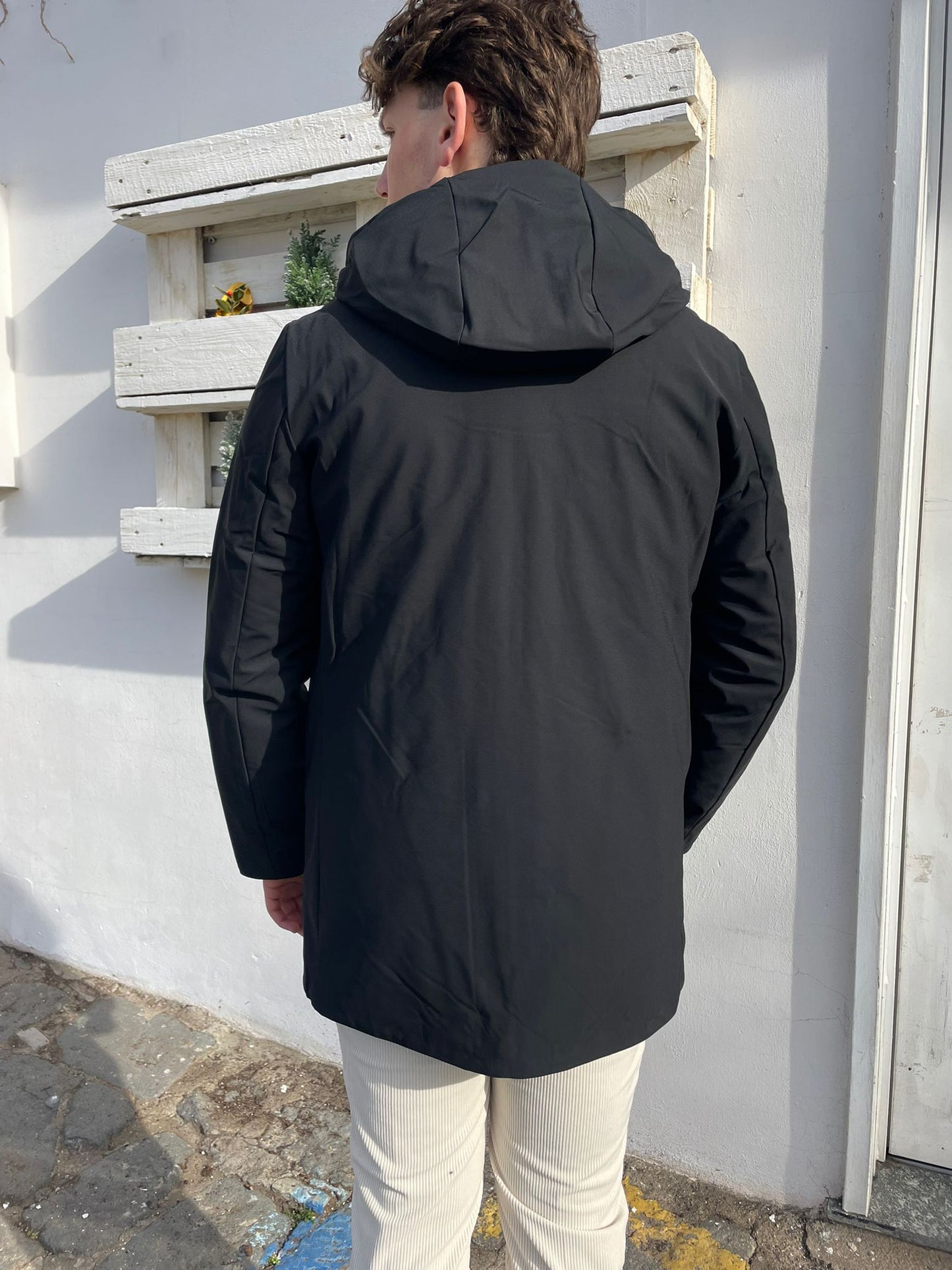 Giaccone giubbotto lungo tessuto tecnico