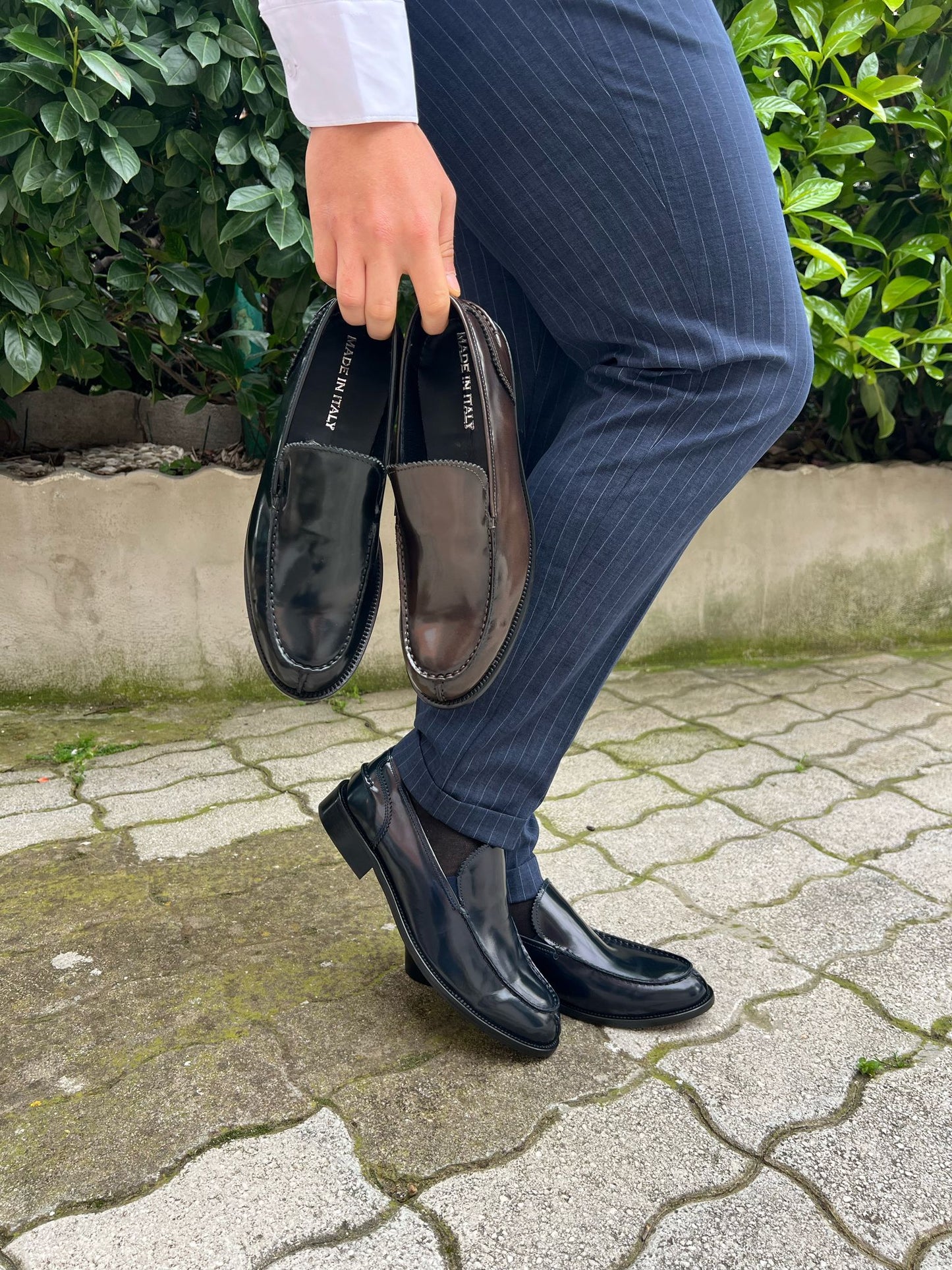 Abito completo 2 pezzi mod.CEFALONIA S 17 Milano gessato tessuto elasticizzato
