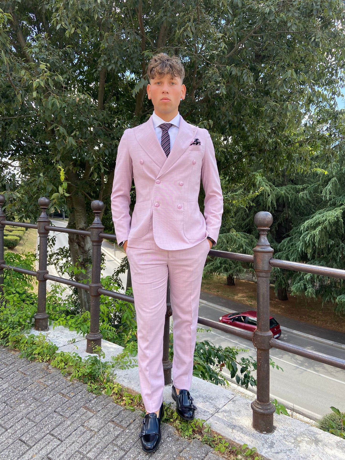 Abito uomo doppio petto
leggero sfoderato 2 pezzi S 17 Milano mod. arancia