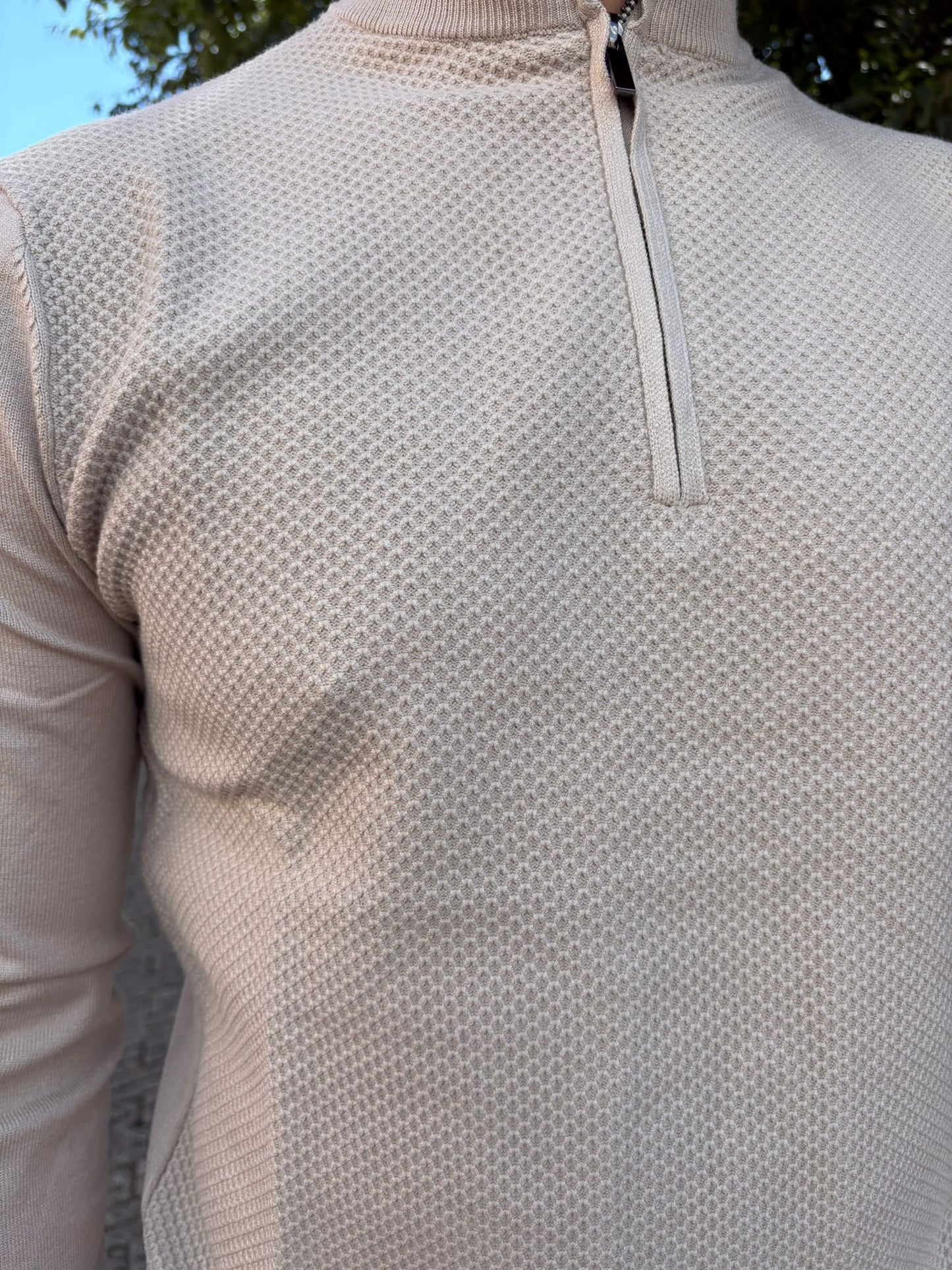 Maglia uomo zip manica lunga