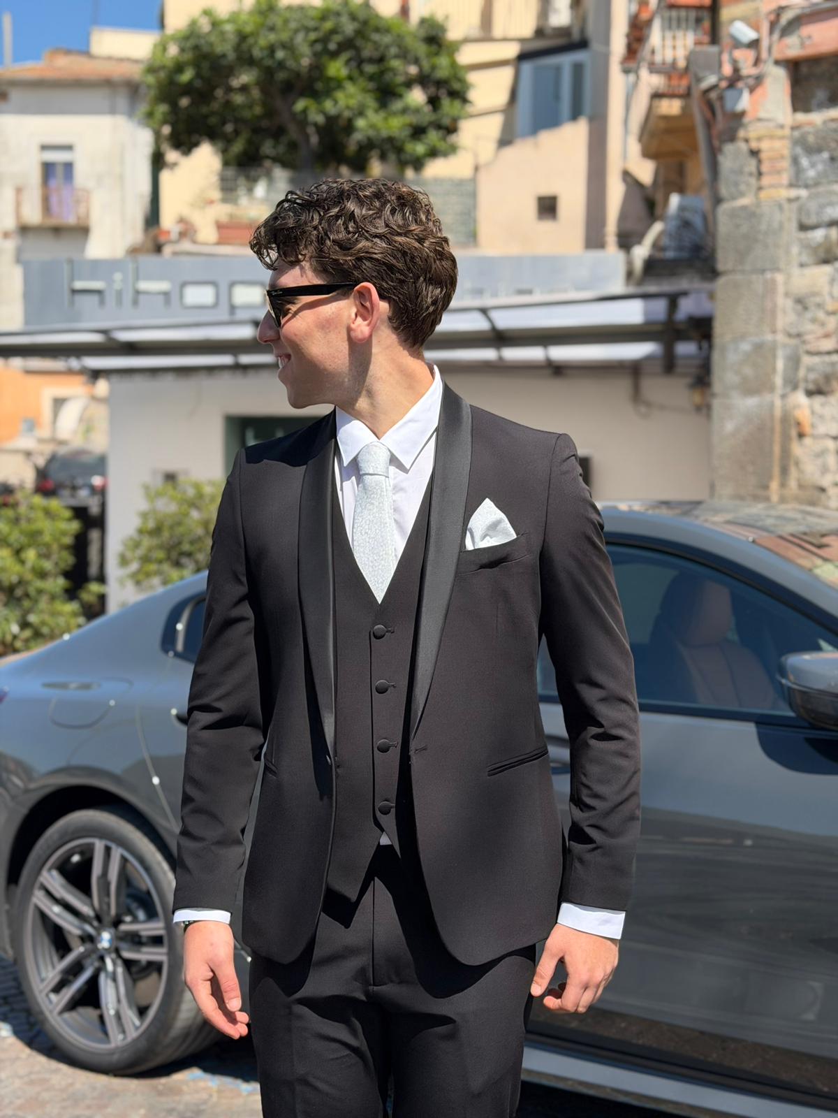 Abito Uomo Smoking con Gilet Modello Monet – 3 Pezzi S17 Milano Slim Fit