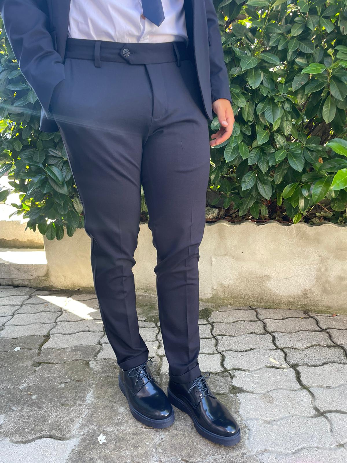 Abito completo 2 pezzi monopetto tessuto Milano elasticizzato mod Thor S 17 Milano