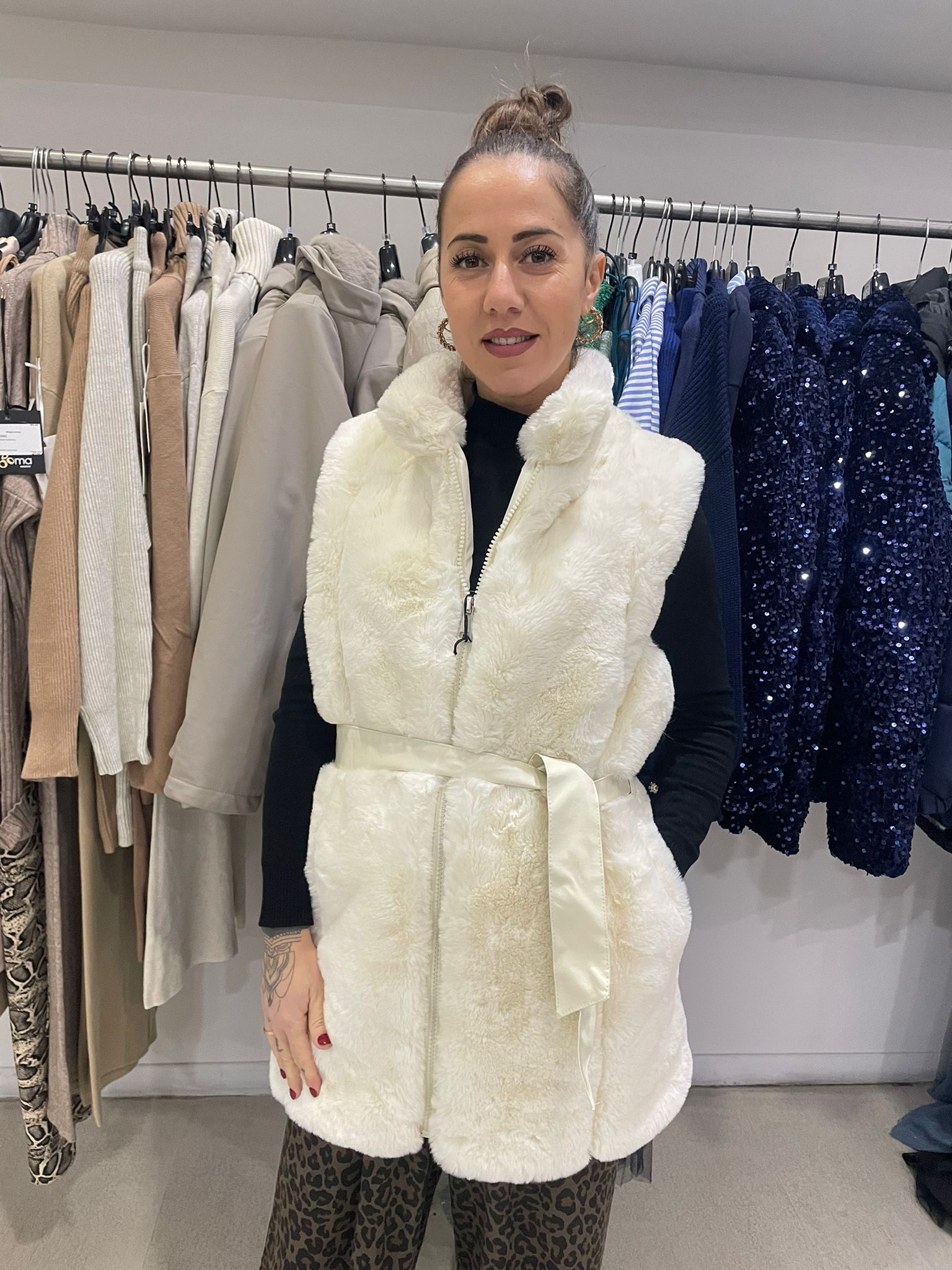 gilet eco pelliccia con cintura – Bibop Fashion