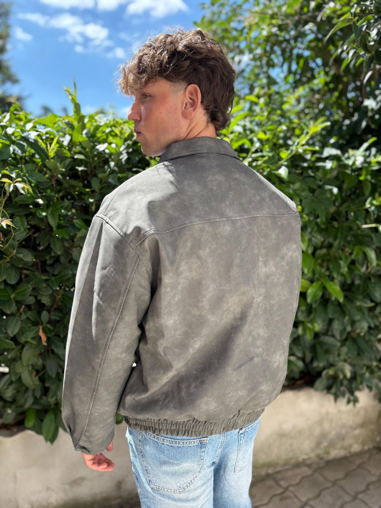 Giubbotto uomo eco pelle con tasconi