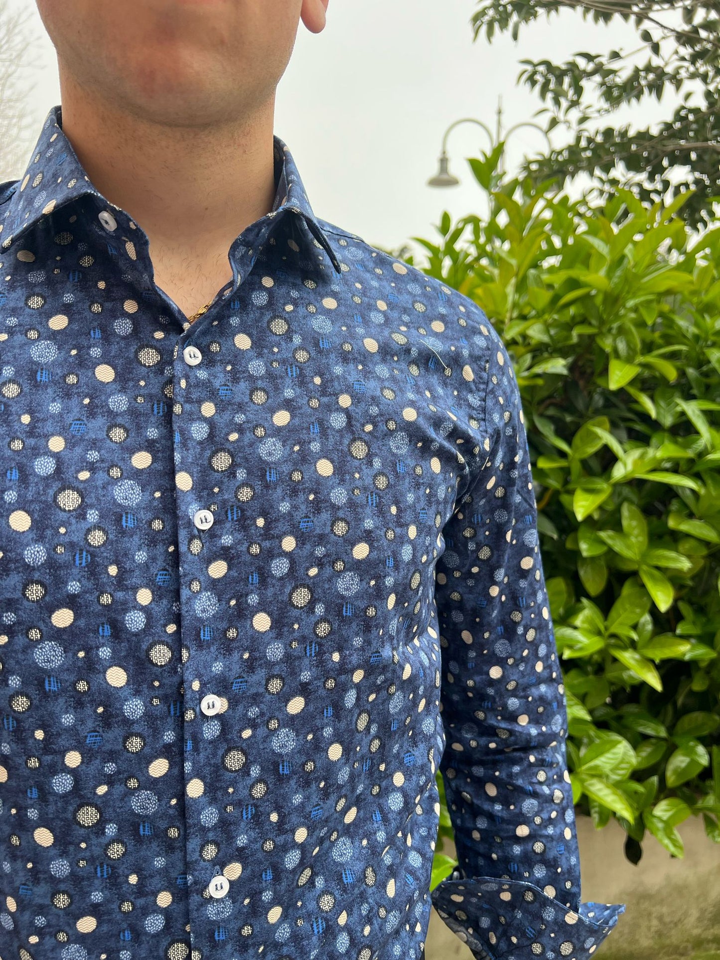 Camicia uomo fantasia pois