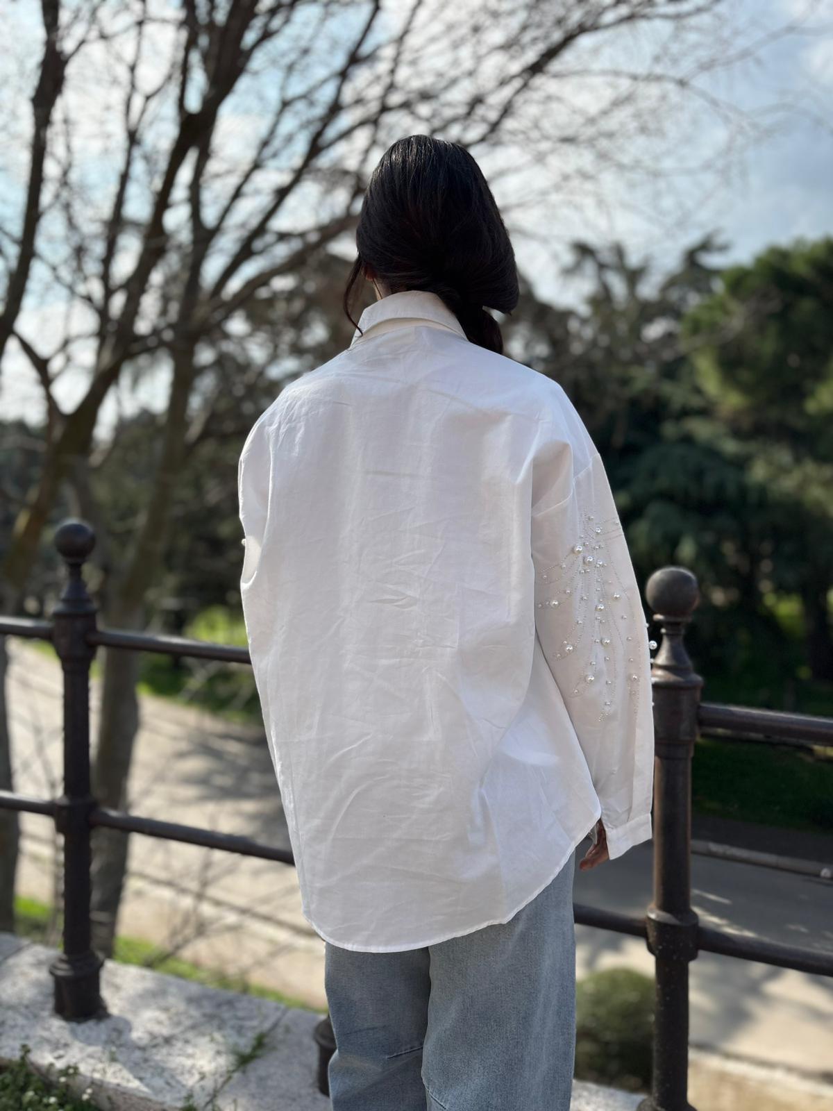 camicia perle e strass