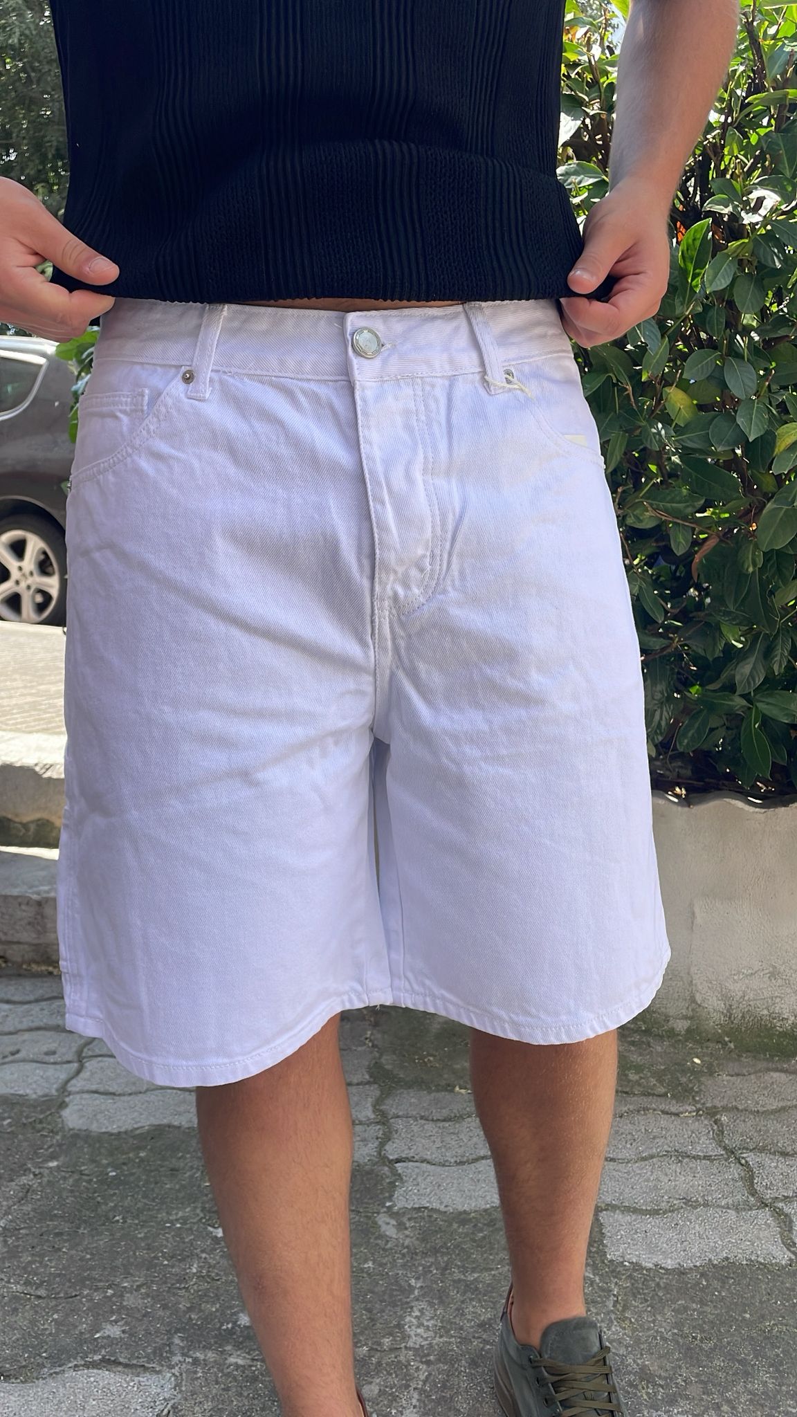 Bermuda jeans uomo baggy carpenter