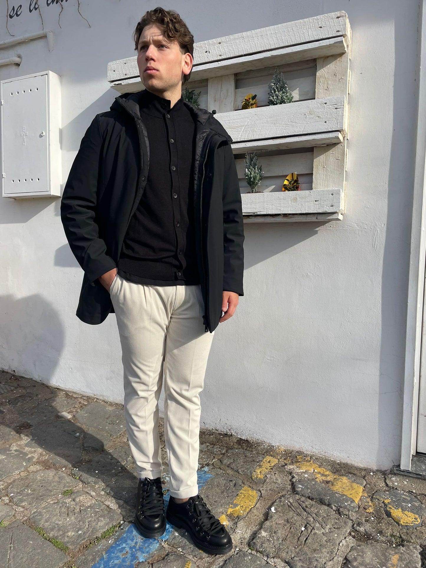 Pantalone Uomo Capri in Velluto Rigato con Pince