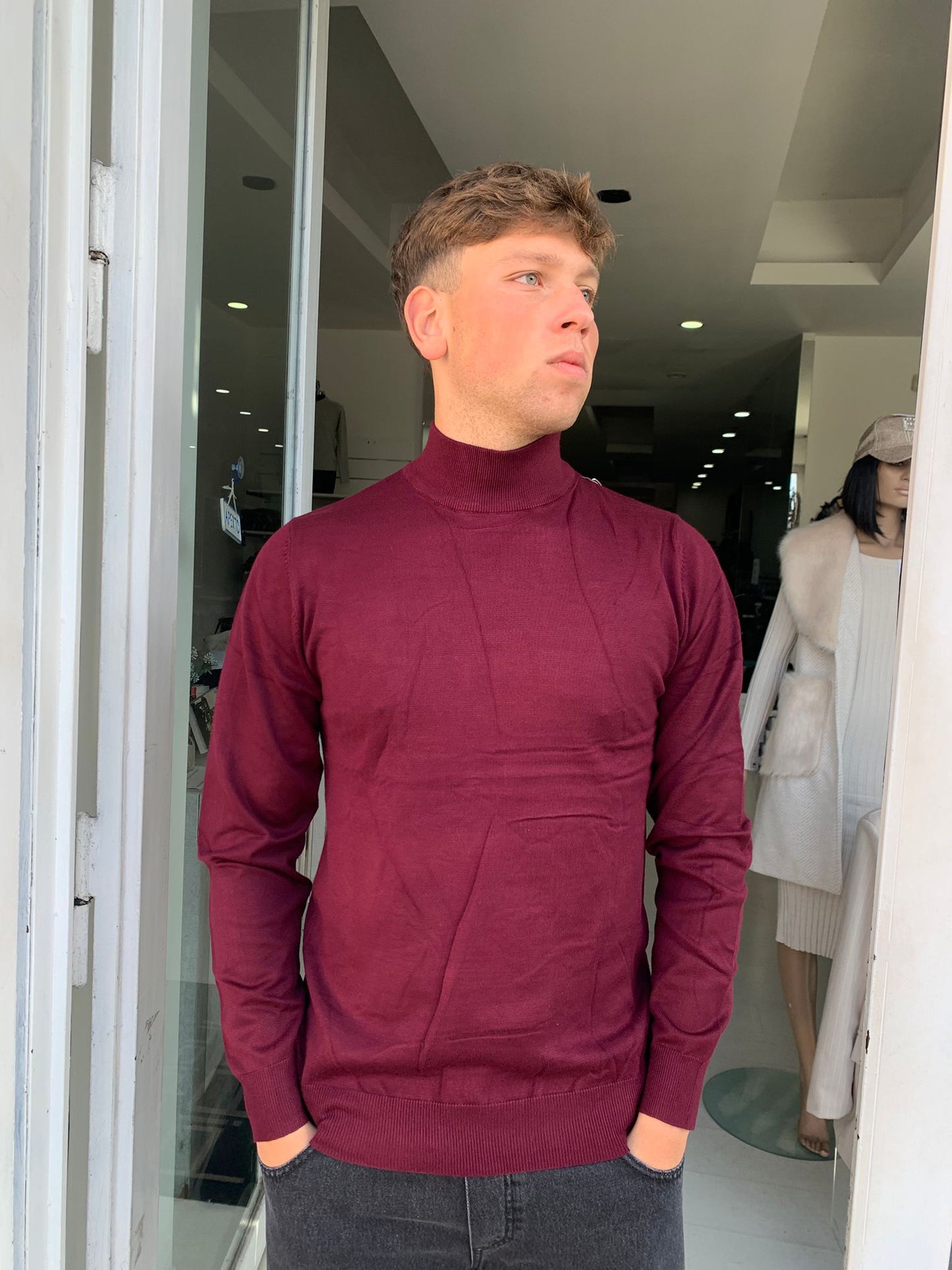 Lupetto sotto giacca collo basso uomo