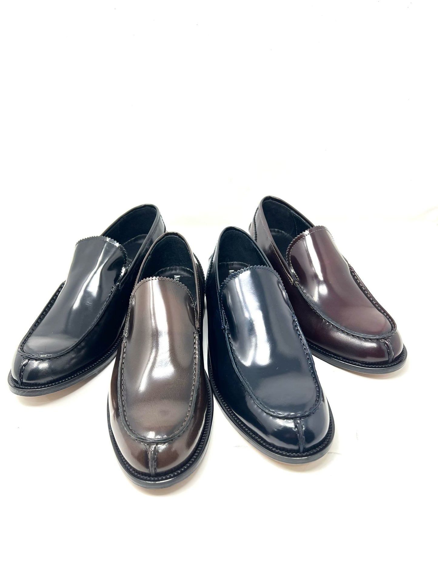 Mocassino London vera pelle made in italy abrasivata fondo cuoio cucito