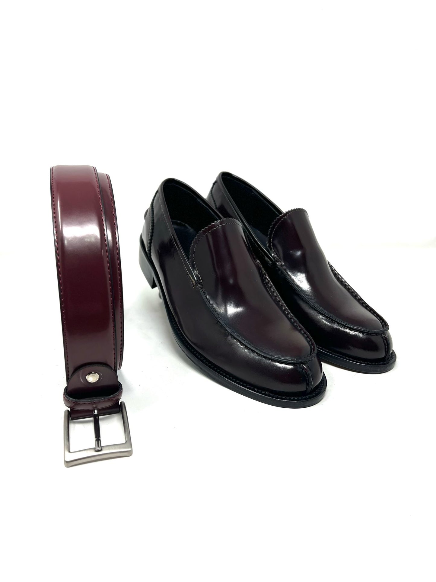 Mocassino London vera pelle made in italy abrasivata fondo cuoio cucito