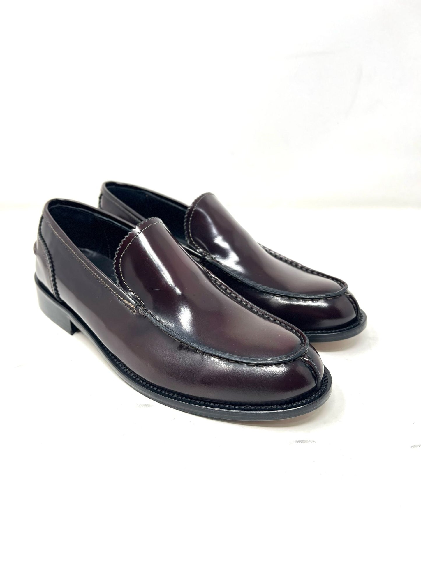 Mocassino London vera pelle made in italy abrasivata fondo cuoio cucito