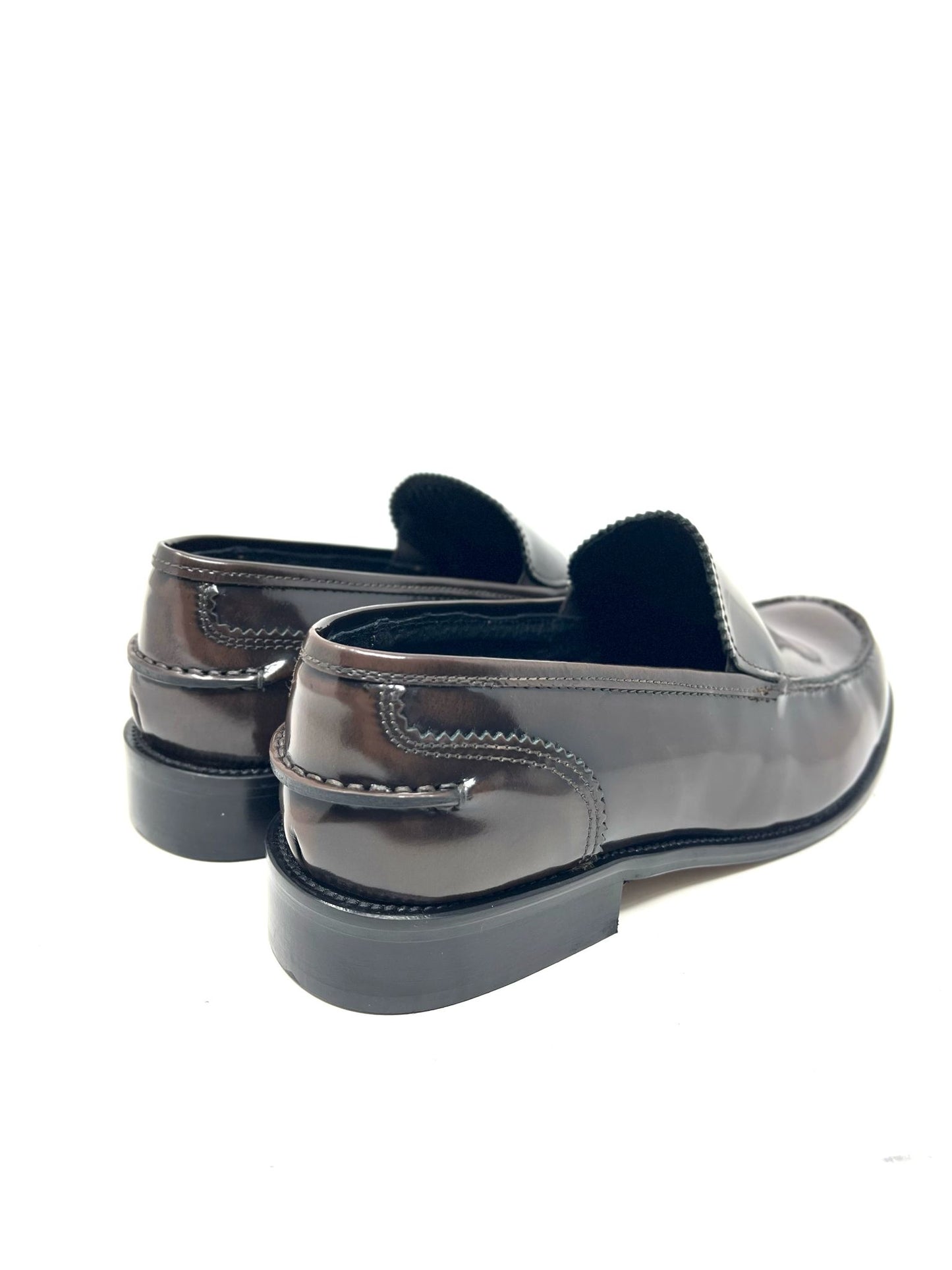 Mocassino London vera pelle made in italy abrasivata fondo cuoio cucito