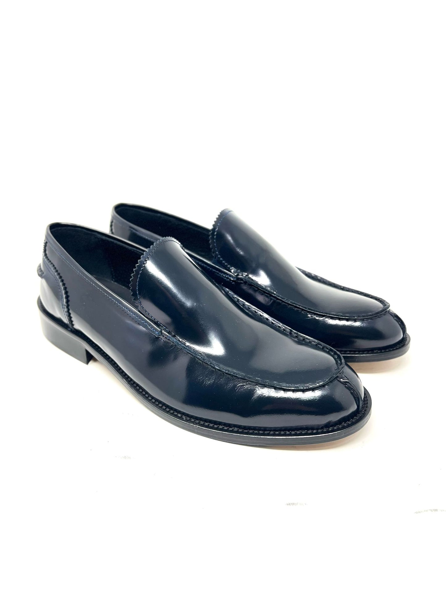 Mocassino London vera pelle made in italy abrasivata fondo cuoio cucito