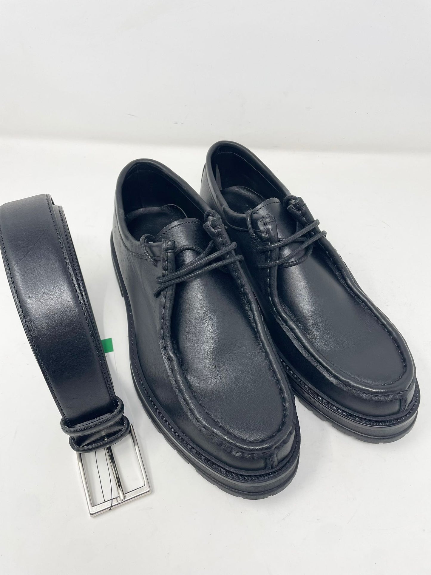 Scarpa modello ingegnere cucita a mano in vera pelle made in italy