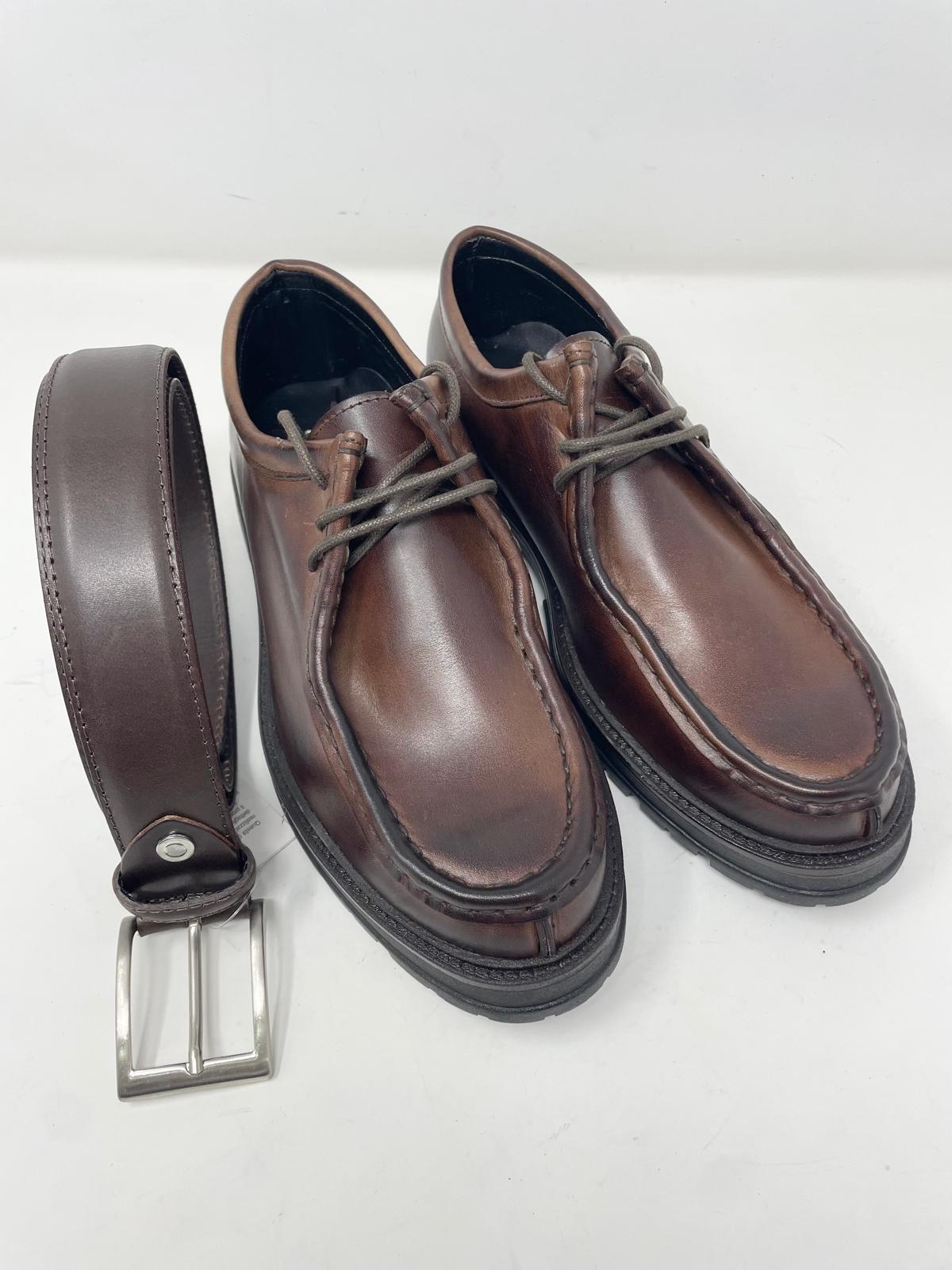 Scarpa modello ingegnere cucita a mano in vera pelle made in italy
