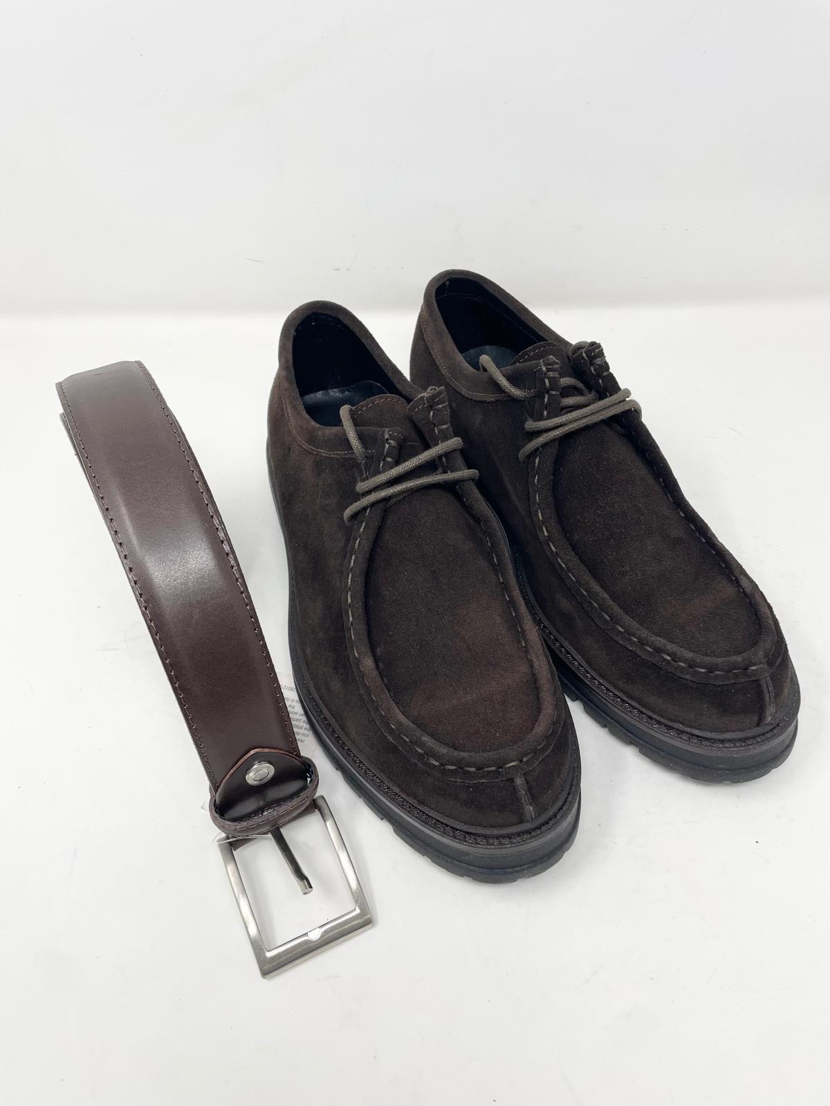 Scarpa modello ingegnere cucita a mano in vera pelle scamosciata made in italy