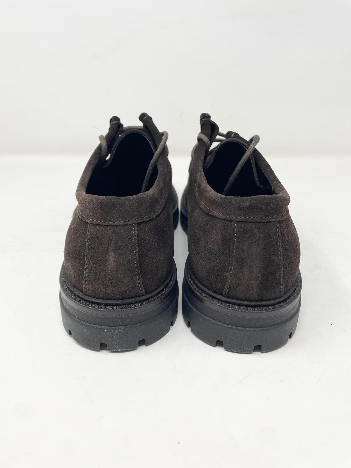 Scarpa modello ingegnere cucita a mano in vera pelle scamosciata made in italy