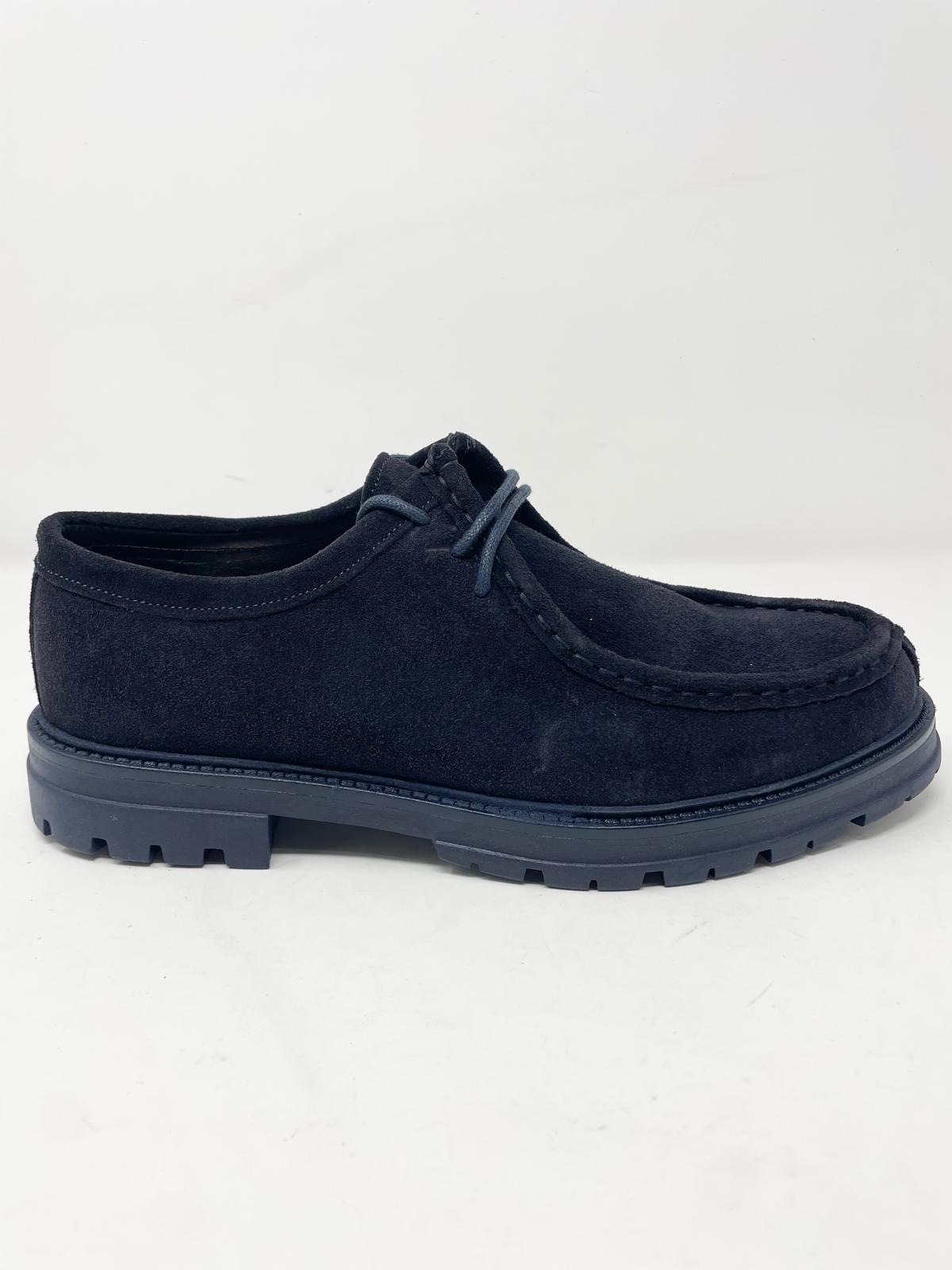 Scarpa modello ingegnere cucita a mano in vera pelle scamosciata made in italy