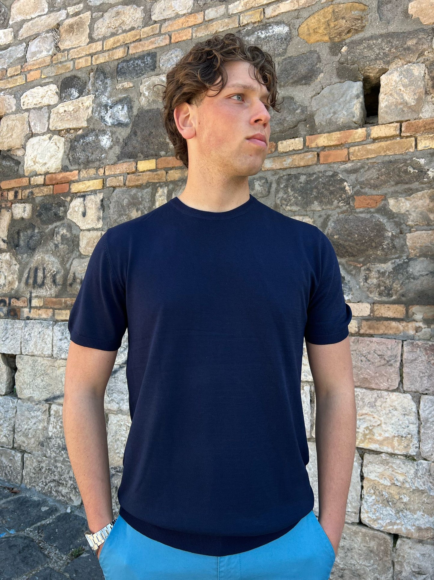 Maglia Filo Uomo Basic Elasticizzata – Mezza Manica