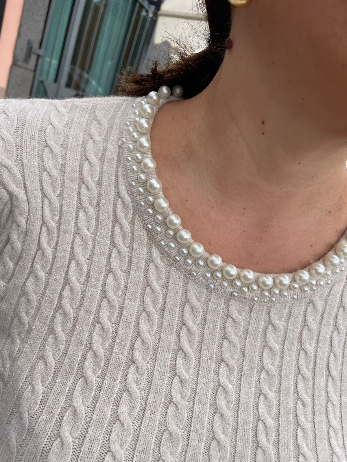 Maglia Donna Mezza Manica con Perle