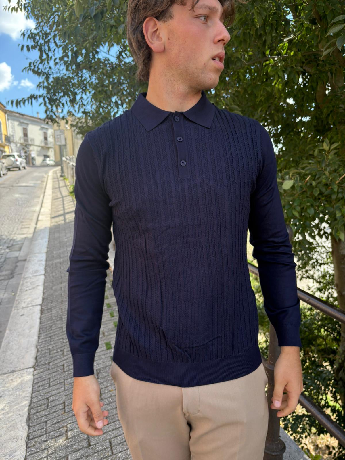 Polo con trecce manica lunga