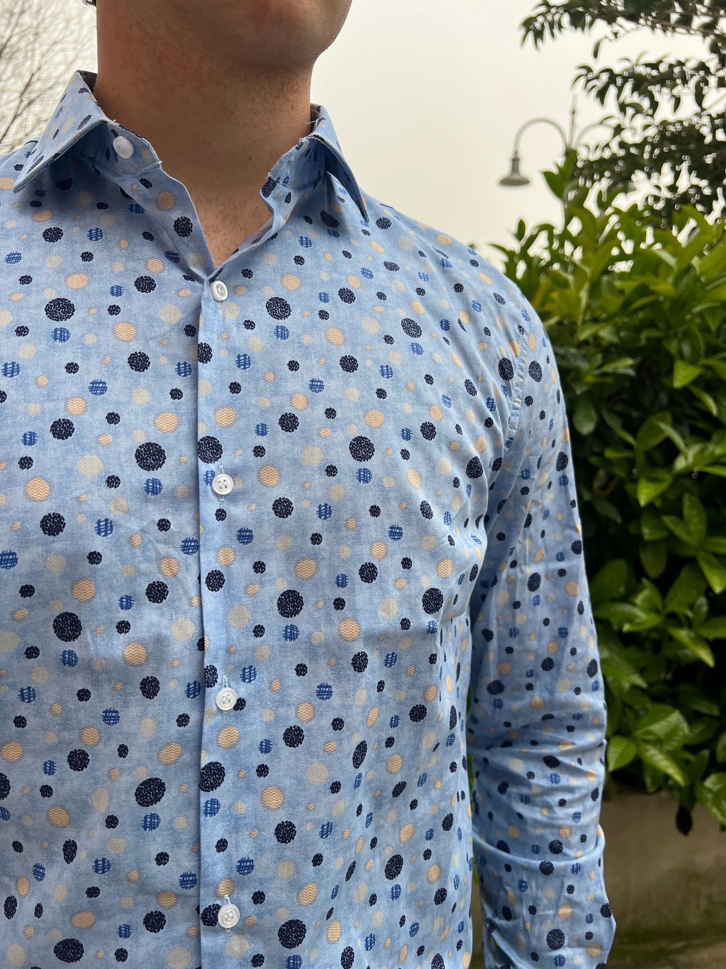 Camicia uomo fantasia pois