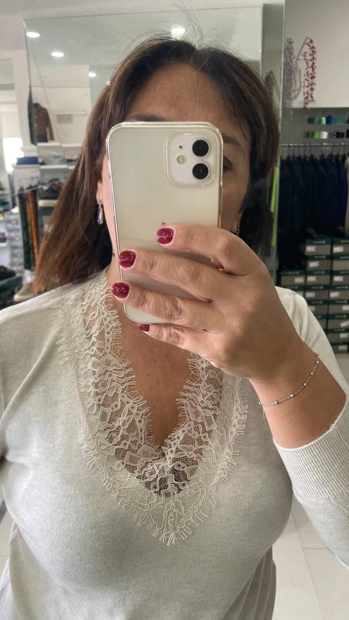 MAGLIA DONNA CON PIZZO SCOLLO A V