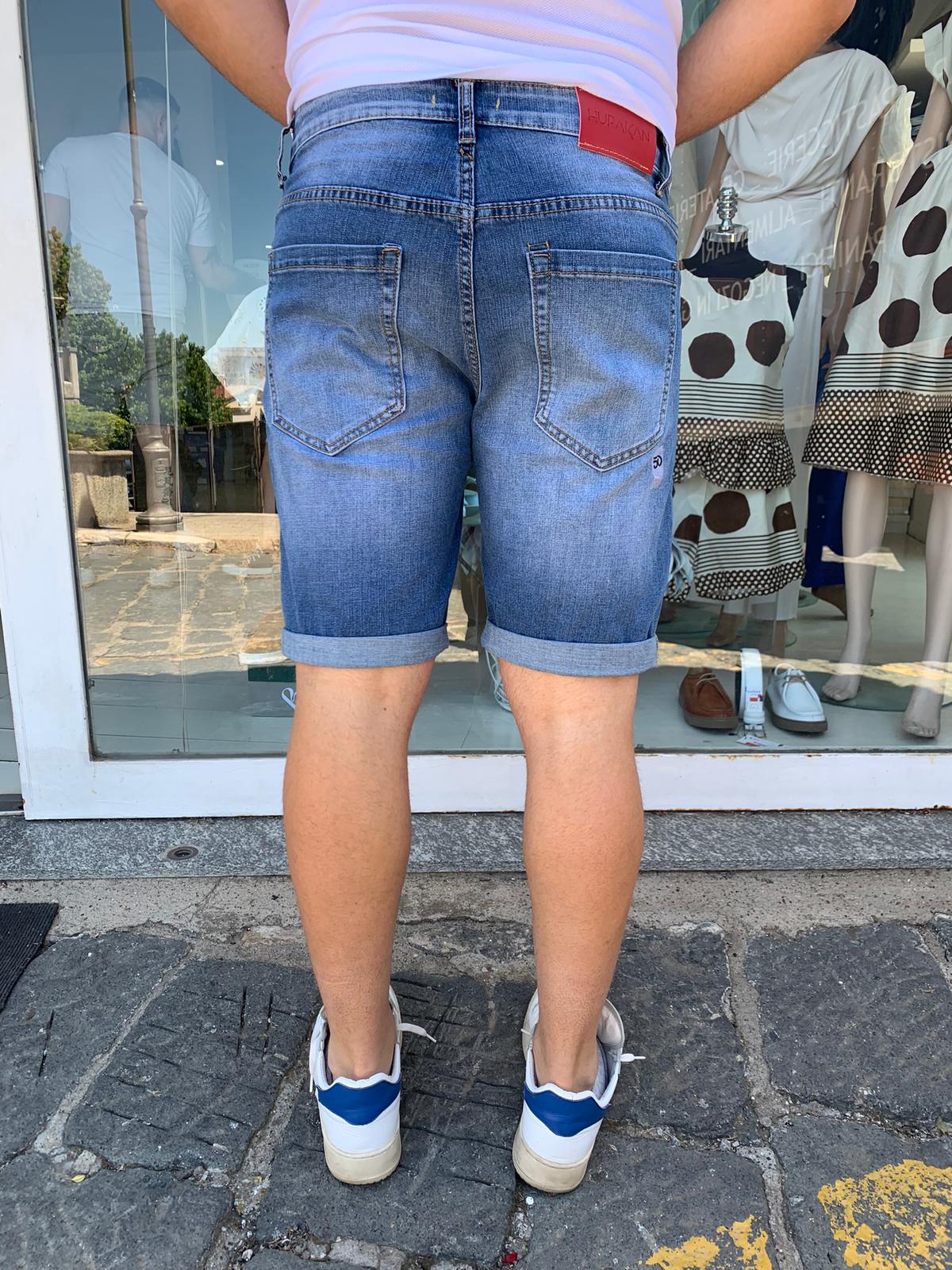 bermuda pantaloncino jeans slavato