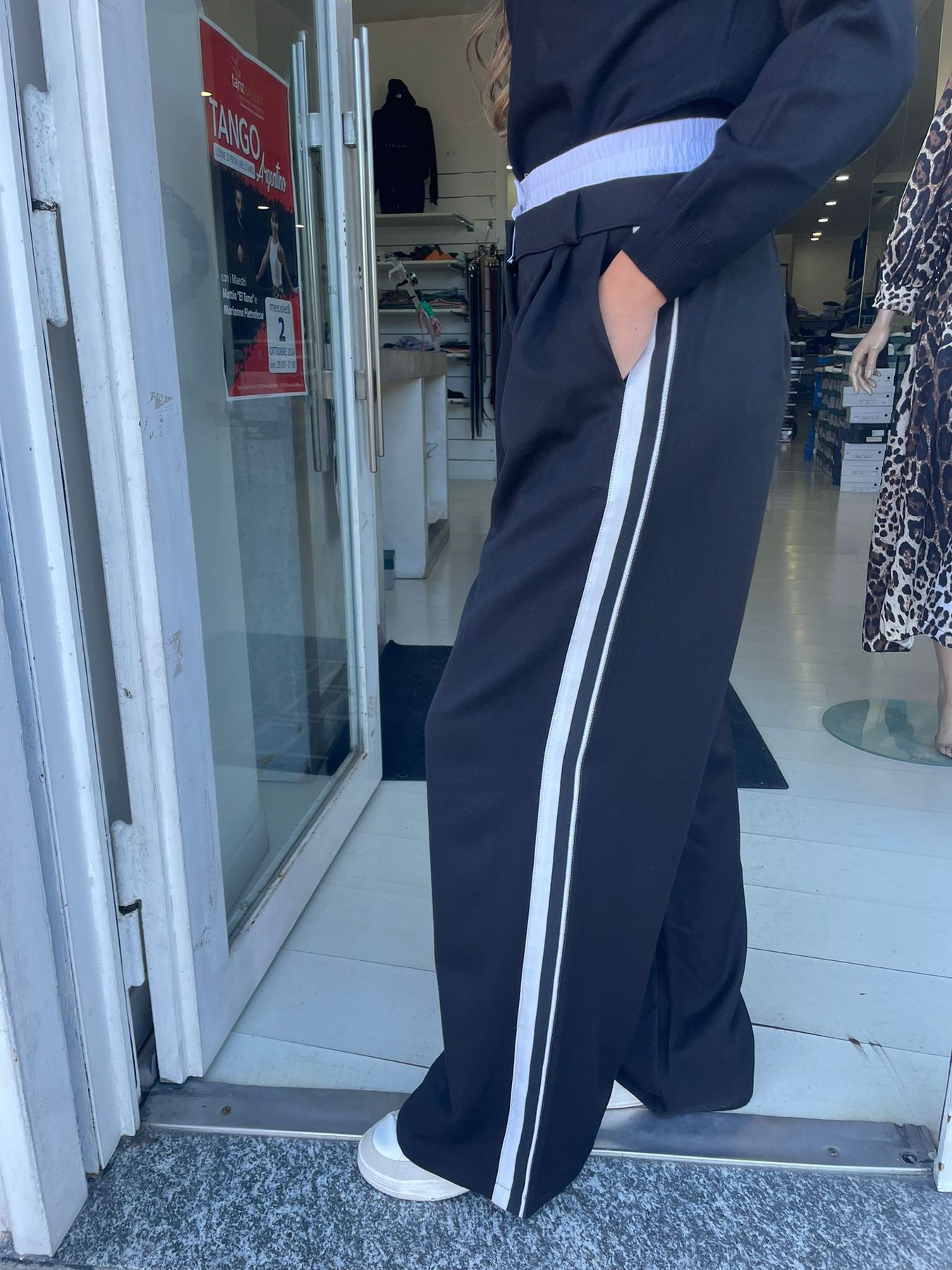 pantalone palazzo effetto boxer