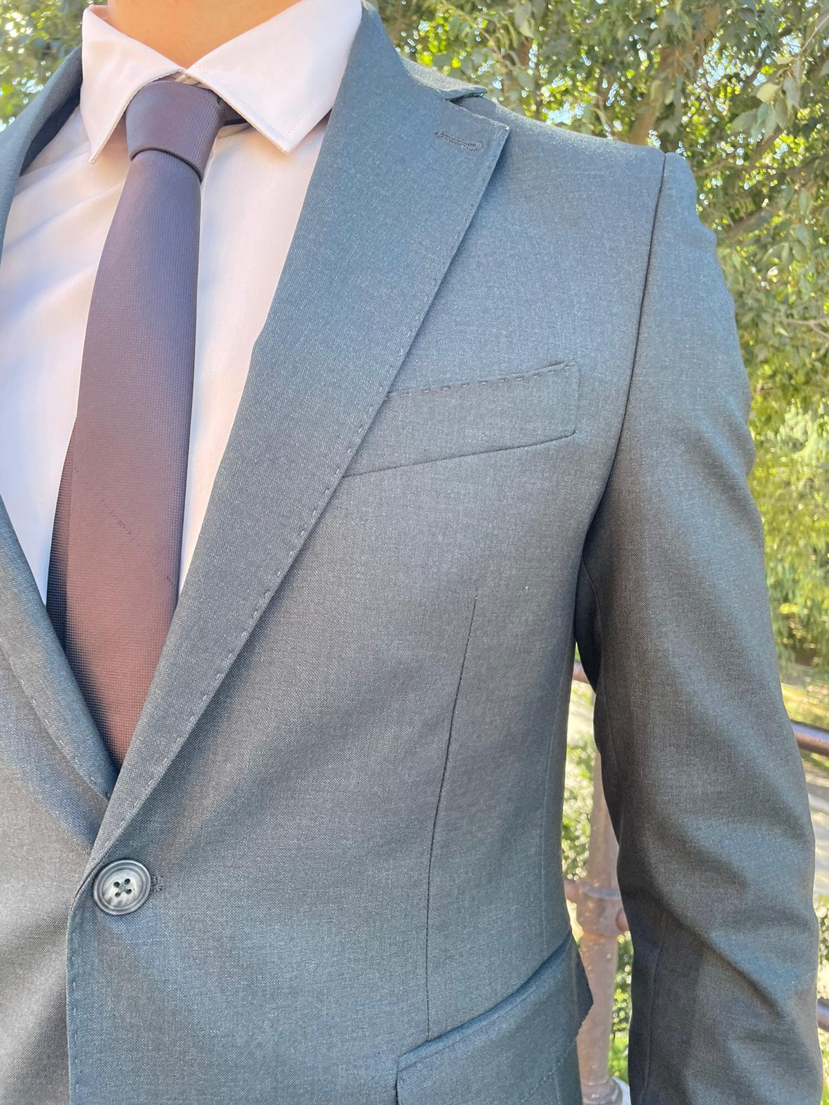 Abito completo 2 pezzi monopetto tessuto elasticizzato mod Achille S 17 Milano