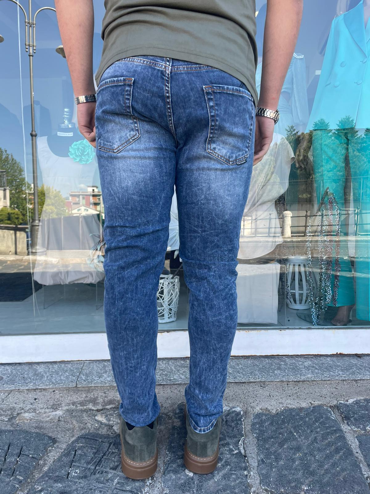 jeans effetto marmorizzato uomo slim fit