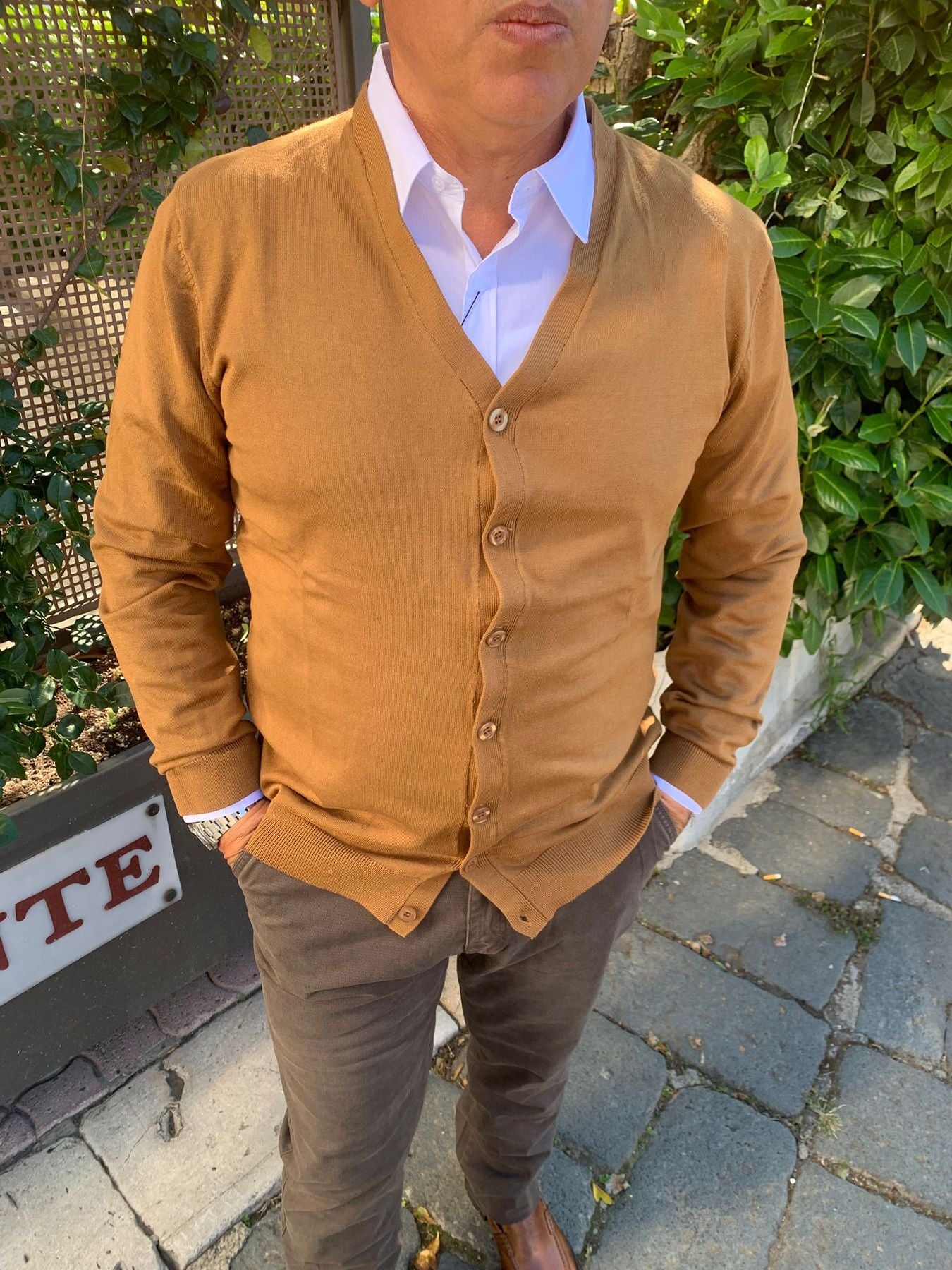 Cardigan uomo lana rasata