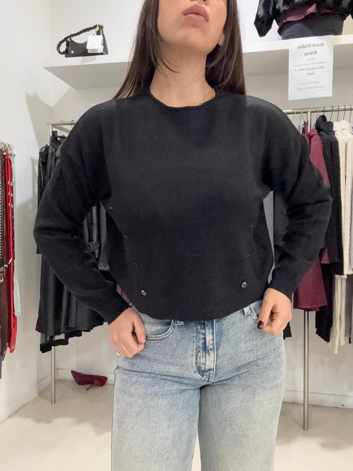 Maglia Crop con Bottoncini