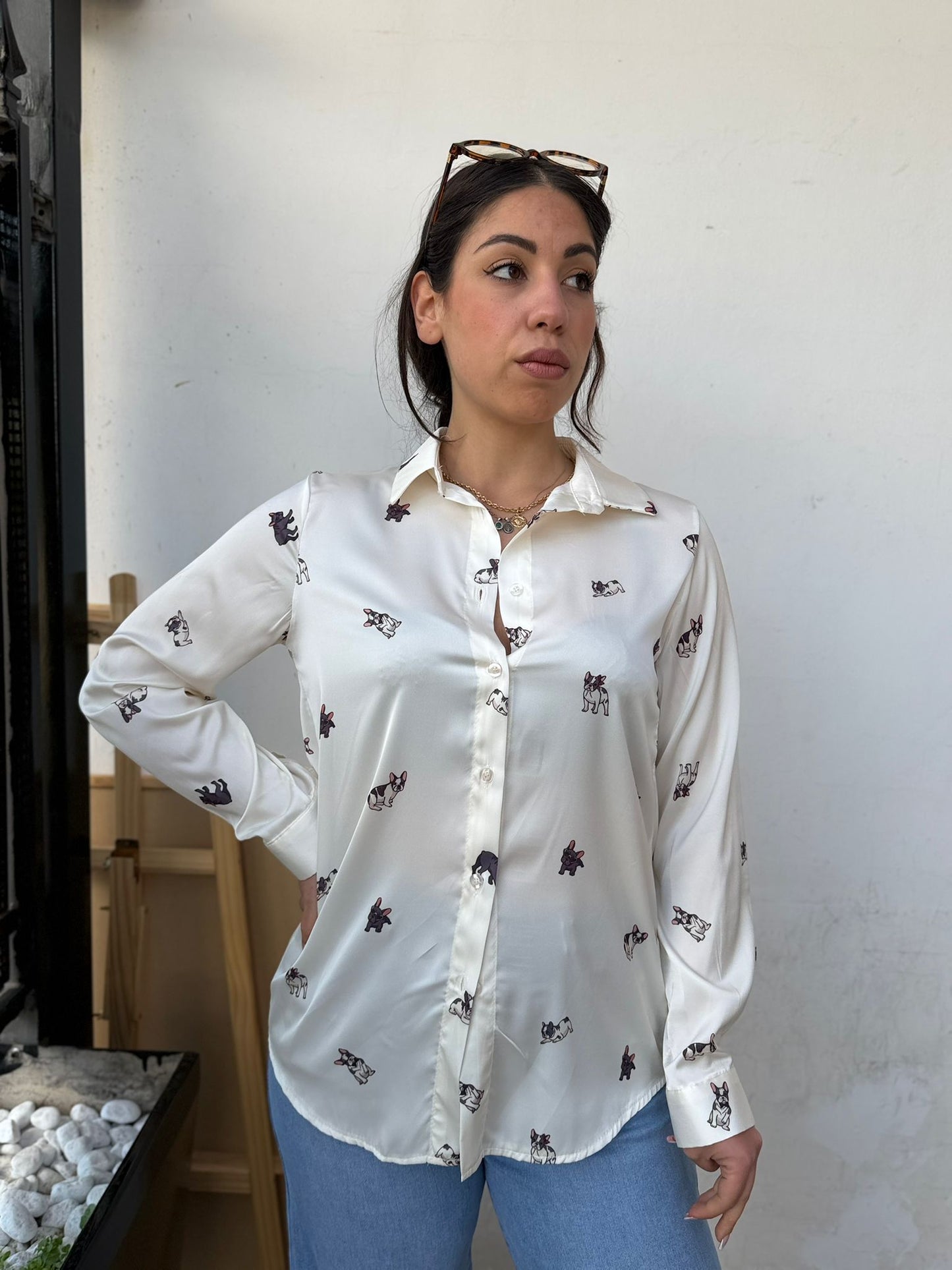 Camicia Donna in Raso con Stampa Carlino