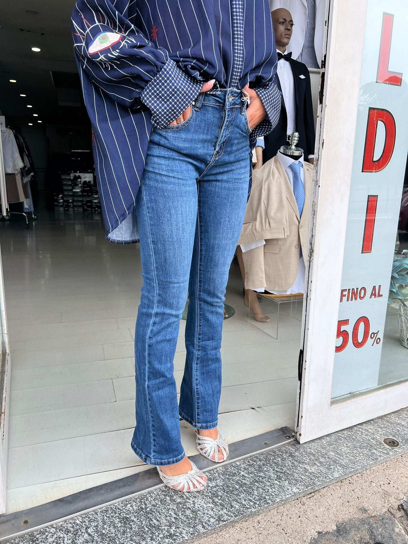 Flared Jeans Terranova Jeans Donna Wide Leg Jeans Jeans Larghi