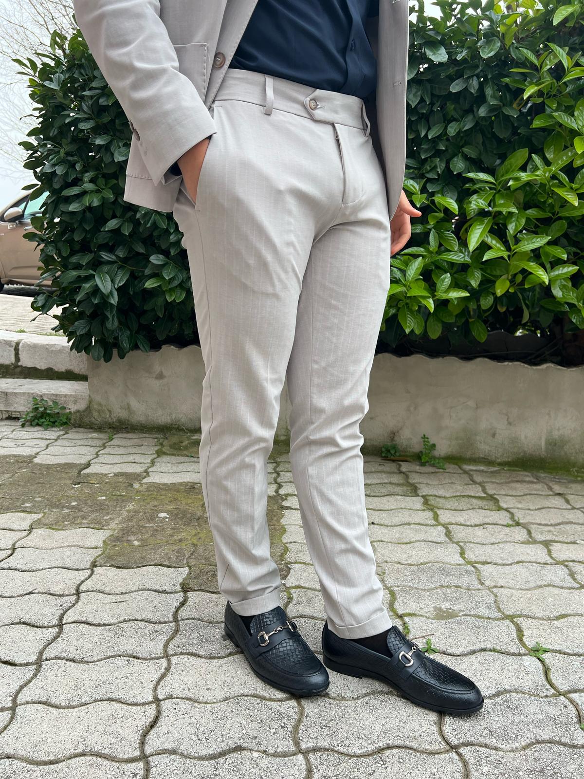 Abito completo 2 pezzi mod.CEFALONIA S 17 Milano gessato tessuto elasticizzato