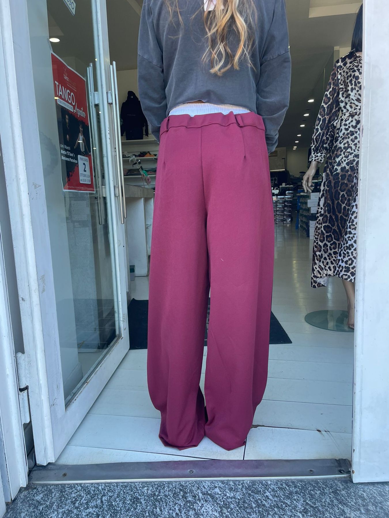 pantalone palazzo effetto boxer