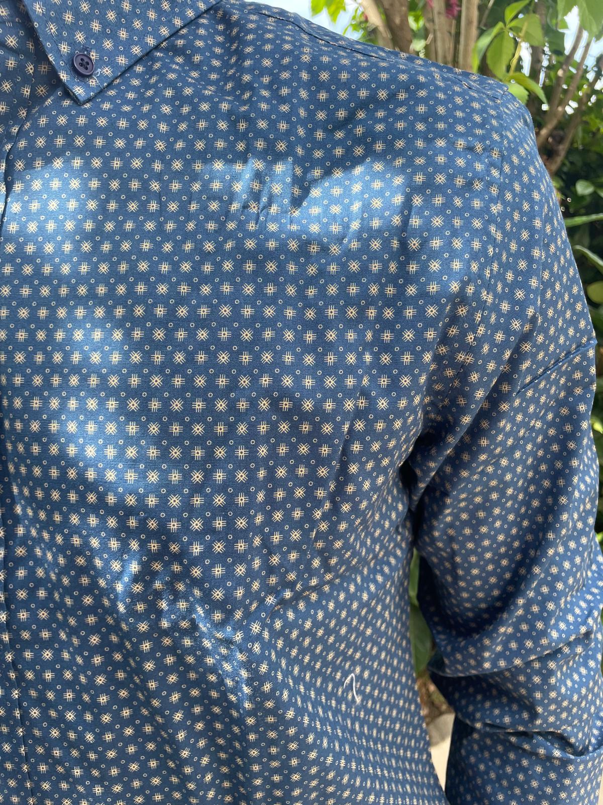 camicia fantasia uomo slim elasticizzata