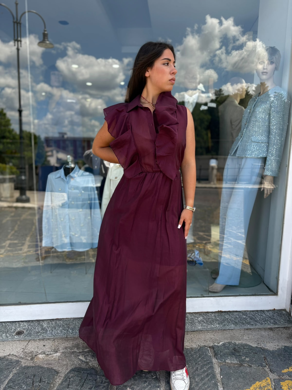 Abito Lungo in Mussola con Rouge – Donna