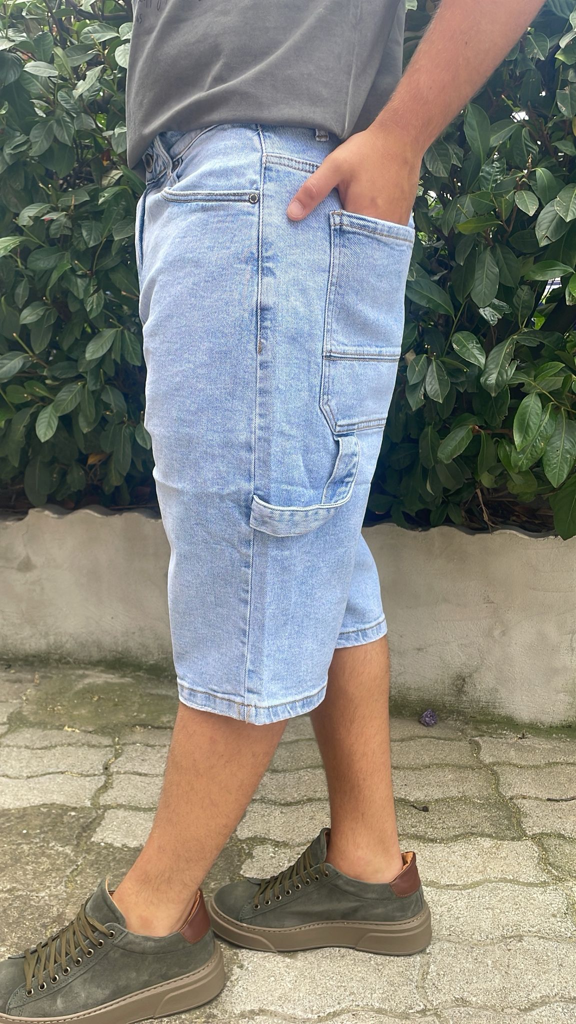 Bermuda jeans uomo baggy carpenter
