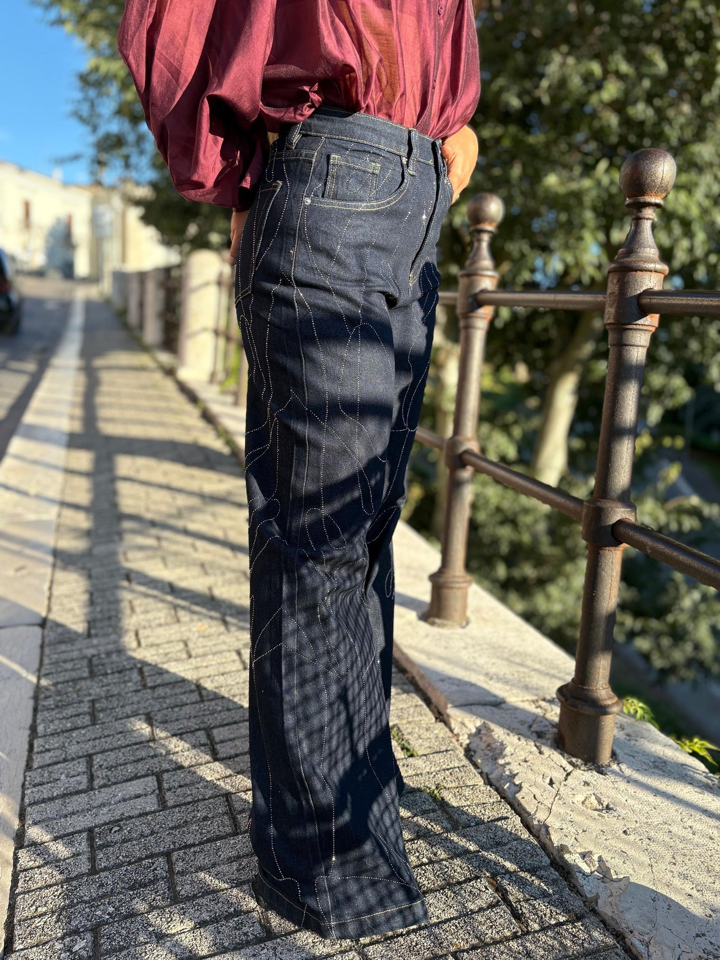 Jeans Donna Lavaggio Zero con Strass