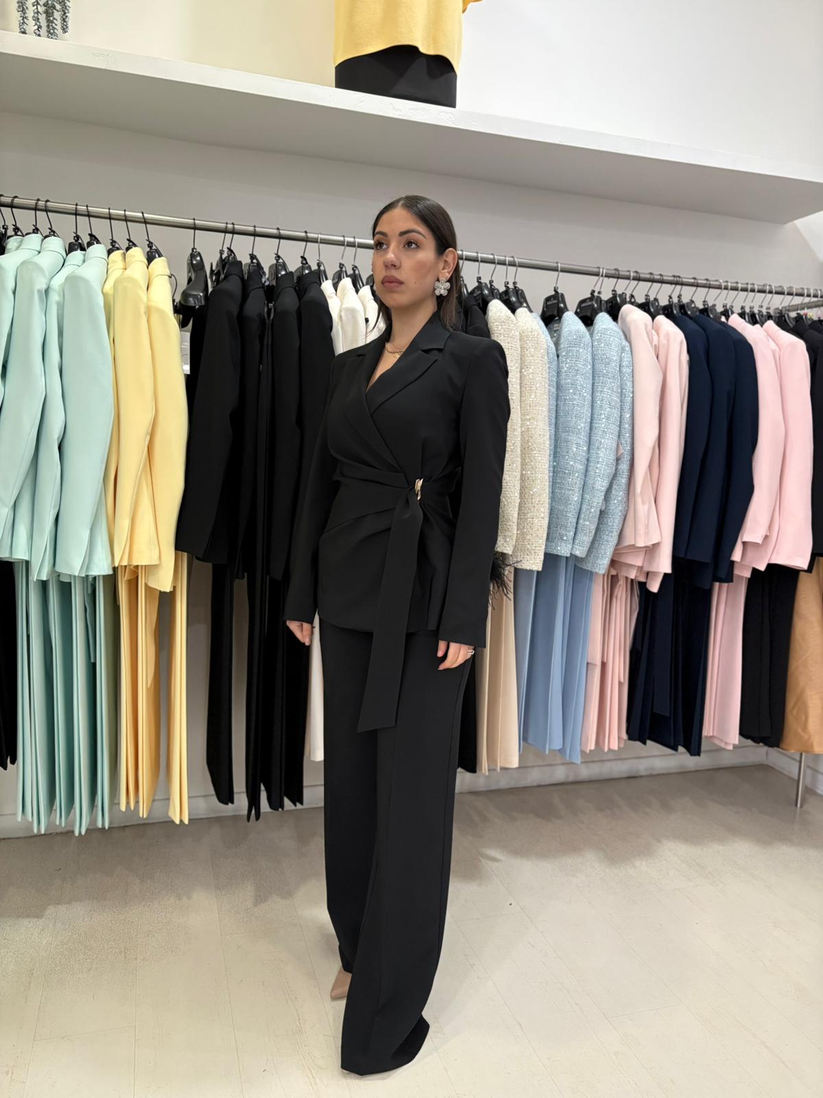 Pantalone Palazzo in Tessuto Fluido – Donna