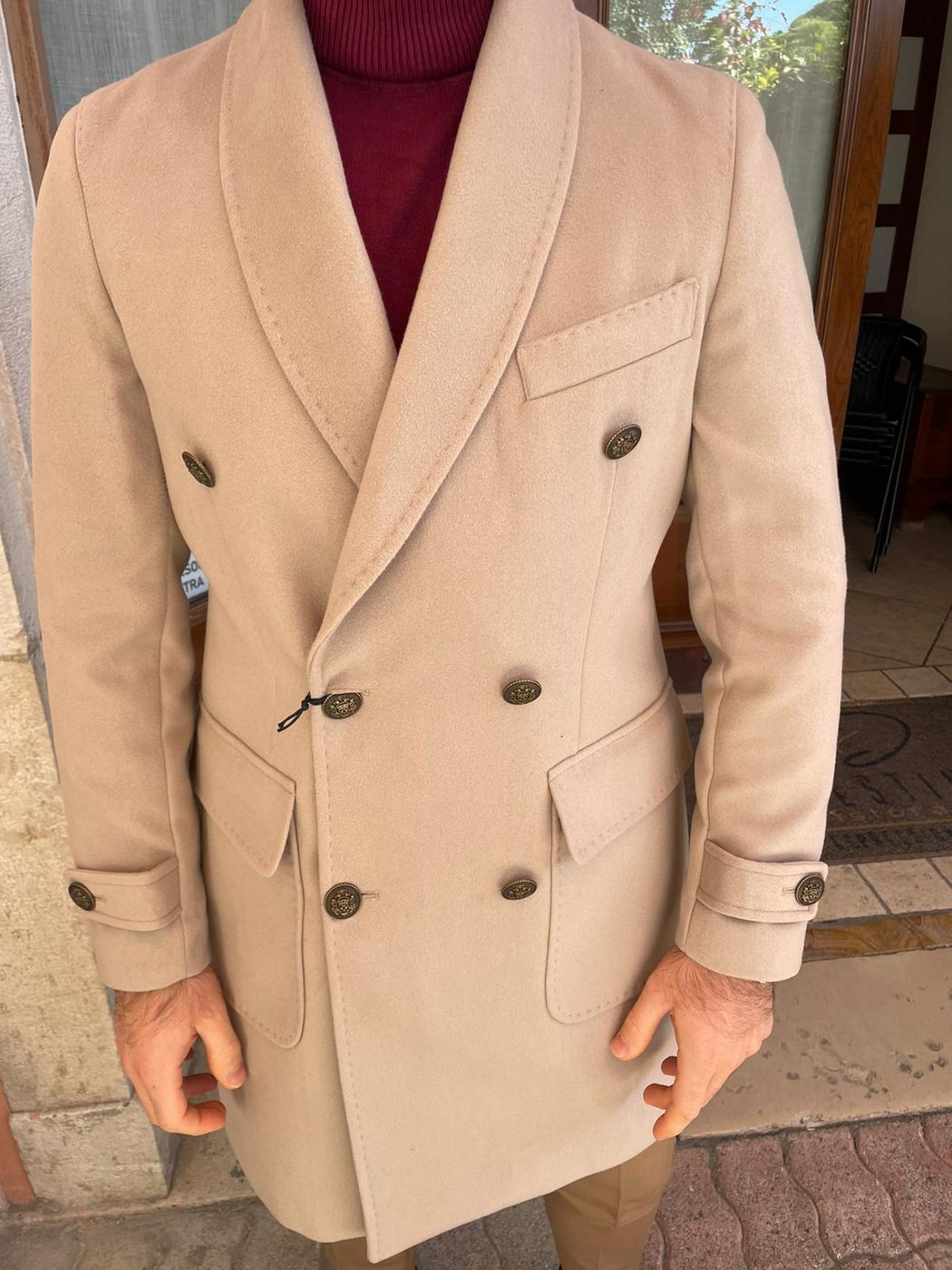 Cappotto Dolomiti DOPPIO PETTO collo sciallato e martingala