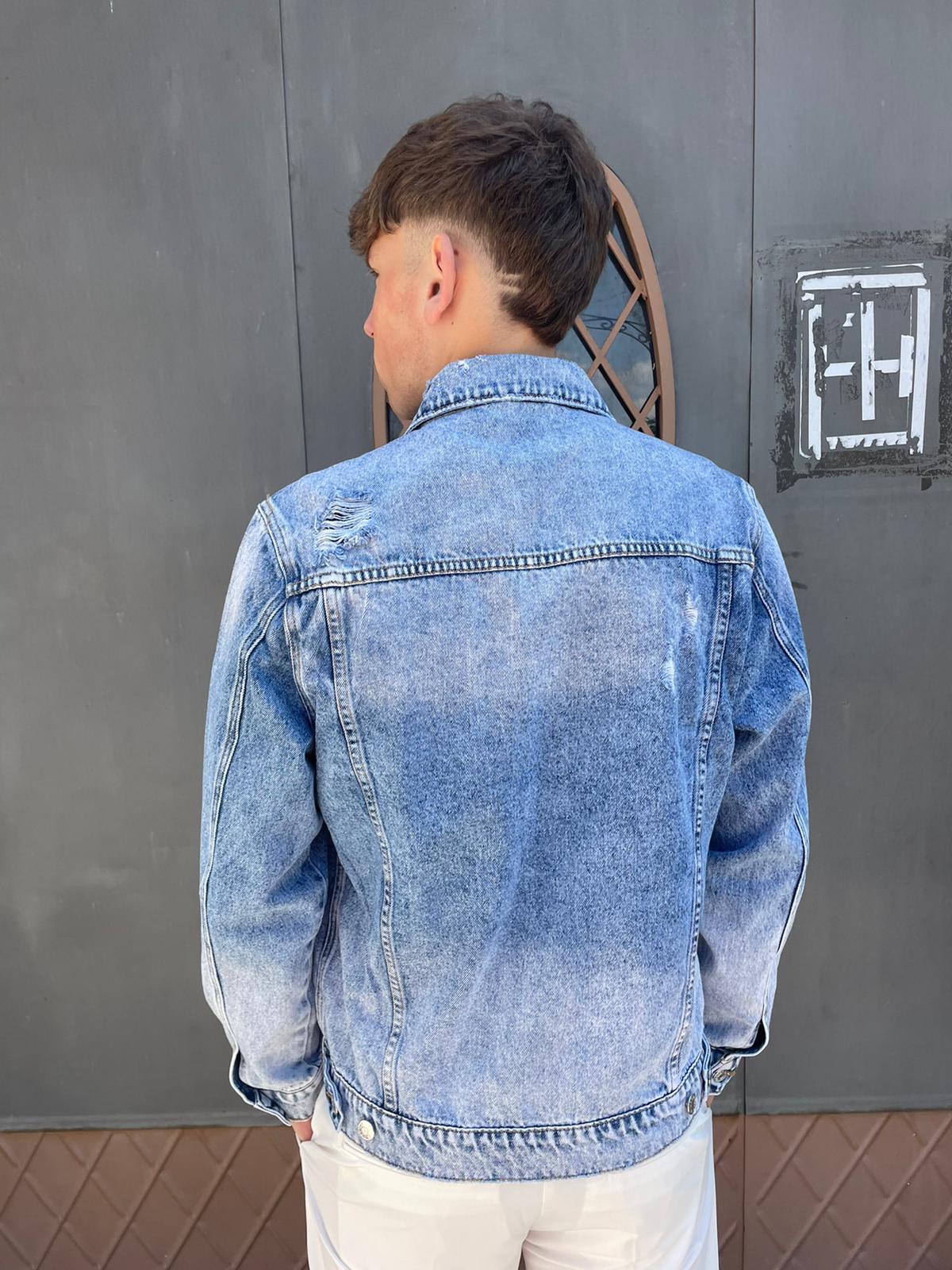 giubbotto uomo jeans slavato